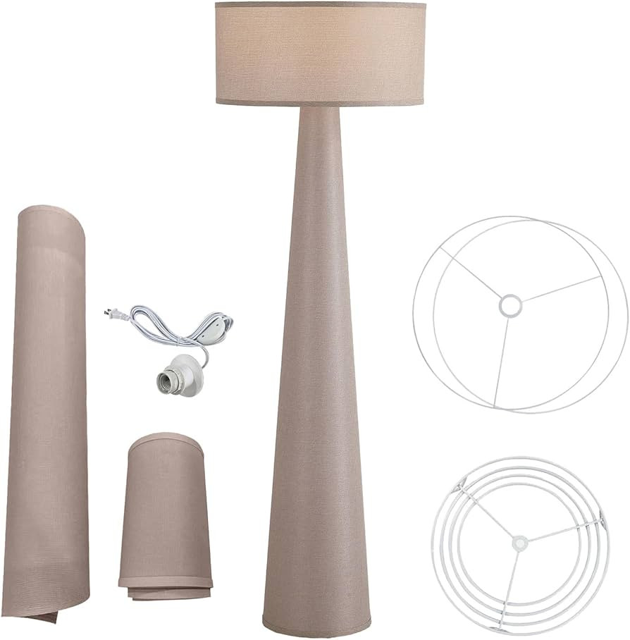 Floor Lamp - Branch and Wick – 59” Tall Standing Linen Lamp with Fabric Shade, LED Bulb Inclu... | Amazon (US)