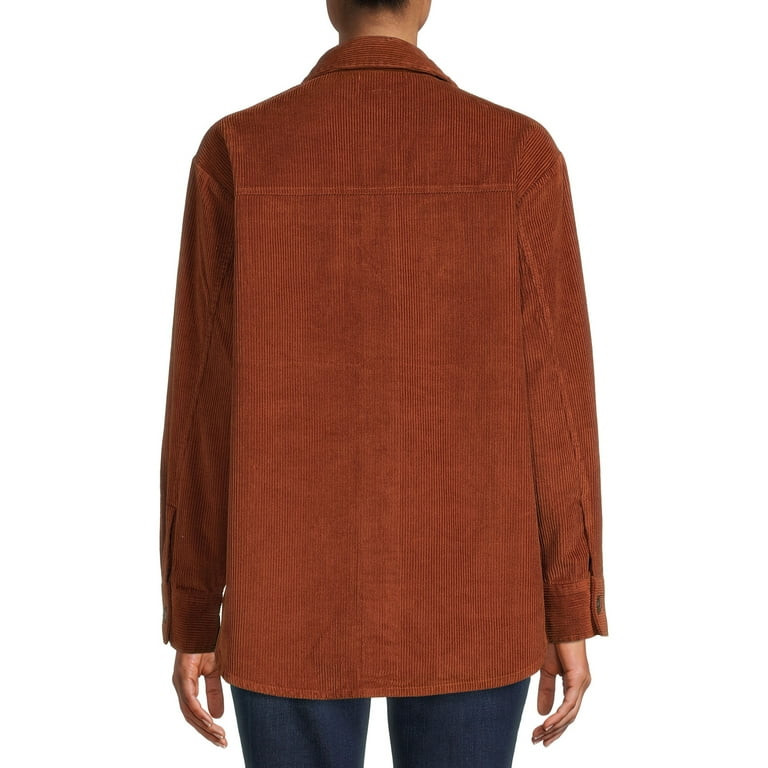 Time and Tru Women's Corduroy with Buttons Shacket - Walmart.com | Walmart (US)
