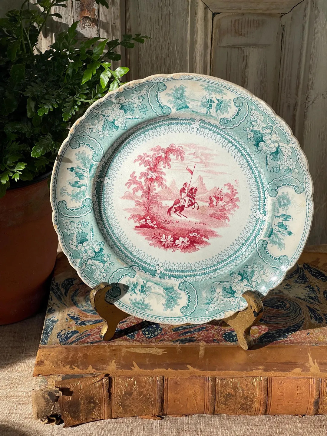 19th Century Antique Rare Two-color Transferware “balzoni ” Pattern, Plate, 2 Available - Ets... | Etsy (US)