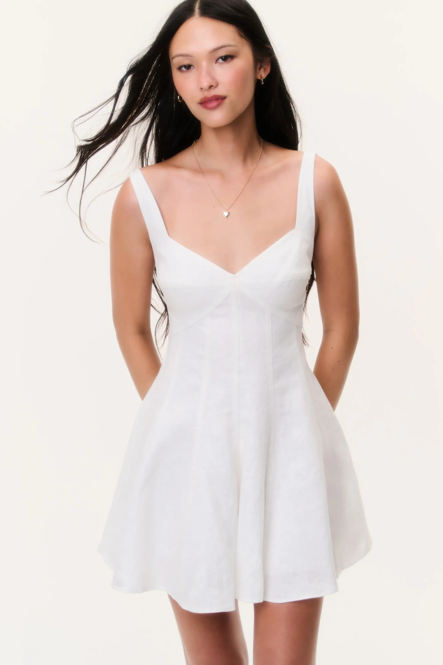 Nabi Linen Mini Dress | LoveShackFancy