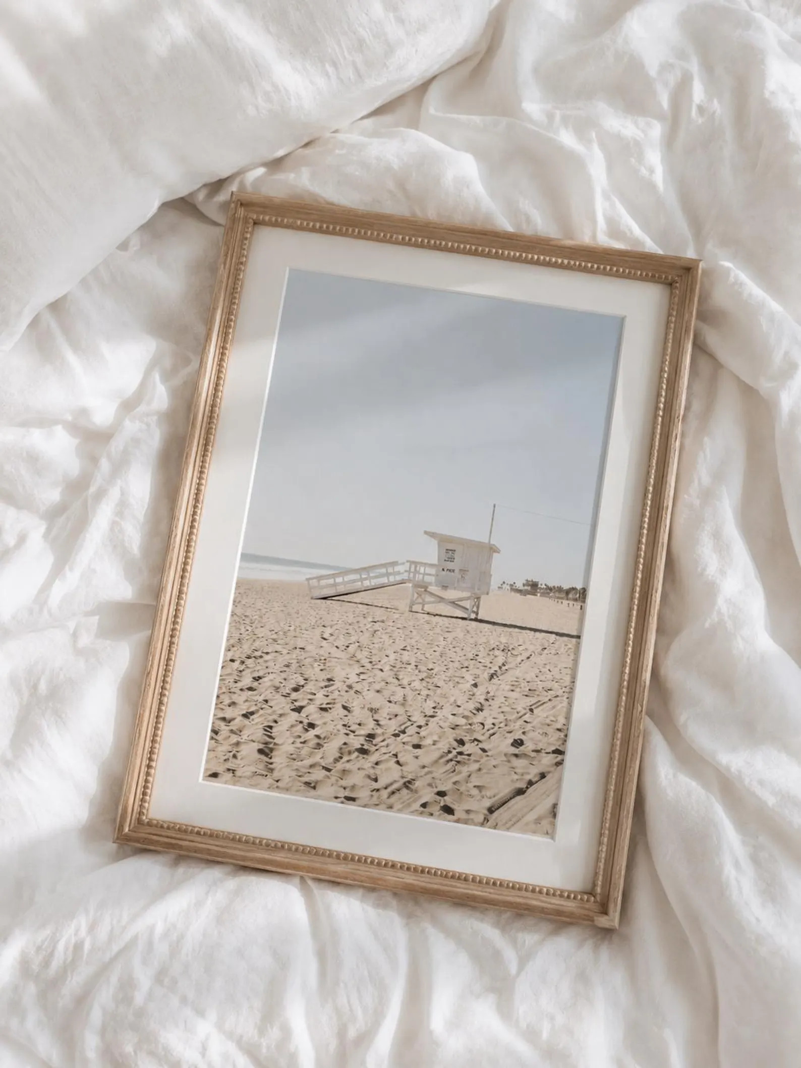 Neutral Beach Lifeguard Tower Print, Coastal Wall Art Digital Download, Minimal Beach Photography... | Etsy (Global)