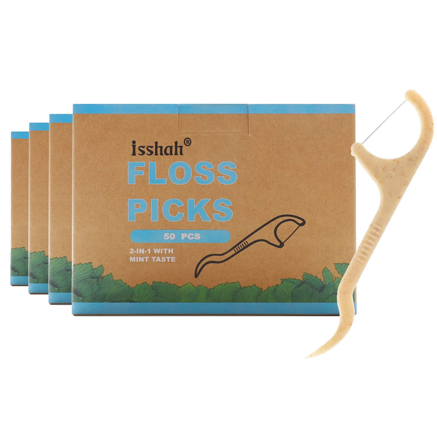 Natural Dental Floss Picks - 200 Count - BPA Free, Vegan, Sustainable, Eco Friendly, Natural Dent... | Amazon (US)