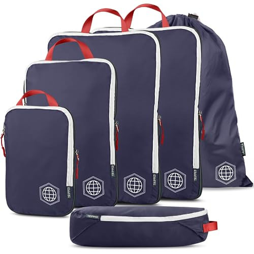 Extra Large Compression Packing Cube 6 Piece Set (Navy) | Amazon (US)