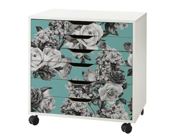 Floral Bouquet Pattern Decal Set for IKEA Alex Drawer Unit | Etsy | Etsy (US)