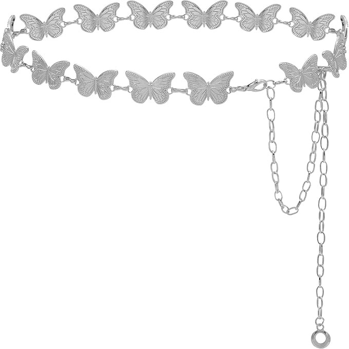 Waist Chain Belts Women Girls Metal Belly Link Adjustable Waist Belt for Jeans and Dress | Amazon (US)