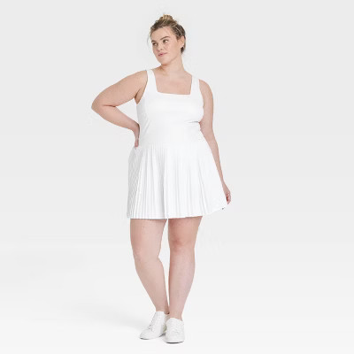 Women's Pleated Active Dress - All In Motion™ White 1X | Target