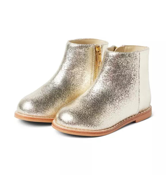 Metallic  Side Zip Ankle Bootie | Janie and Jack