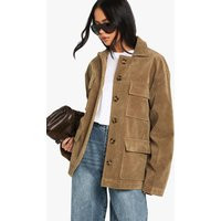 Womens Suede Oversized Jacket - Beige - S | boohoo (US & Canada)