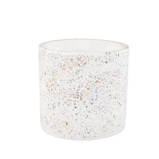 Piper Small White Indoor Terrazzo Planter with Drainage Holes (6 in. L x 6 in. W x 5.8 in. H) | The Home Depot