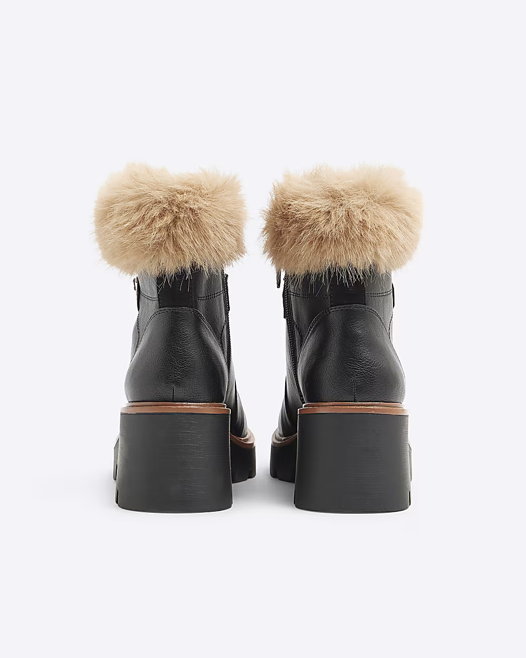 Black Wedged Hiking Boots | River Island UK & IE