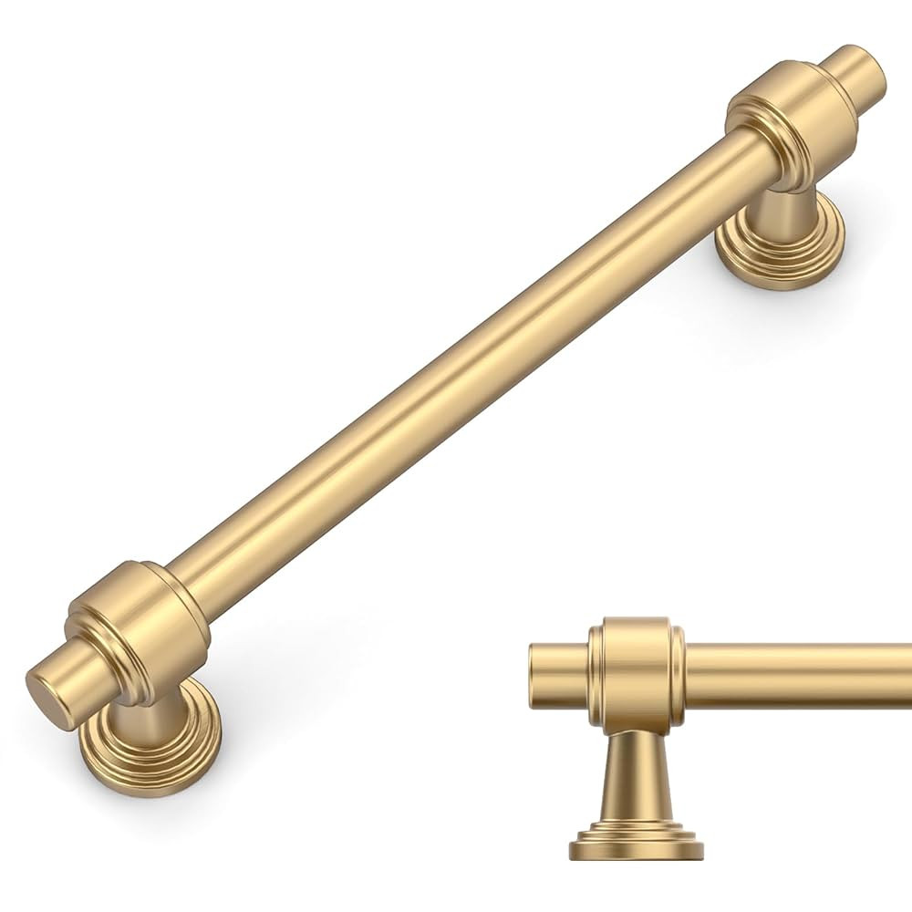 Amerdeco 10 Pack Champagne Bronze Cabinet Pulls 5 Inch(128mm) Hole Center Drawer Pulls Cabinet Ha... | Amazon (US)