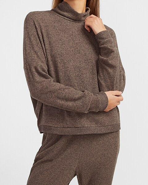 Mock Neck Drop Shoulder Sweatshirt | Express