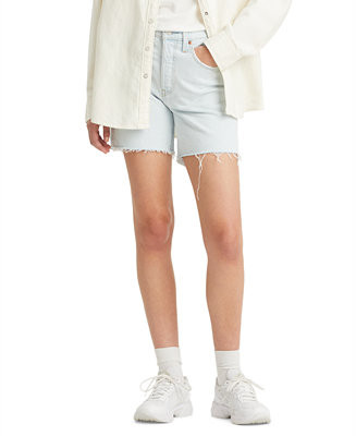 501® Mid-Thigh High Rise Straight Fit Denim Shorts | Macys (US)