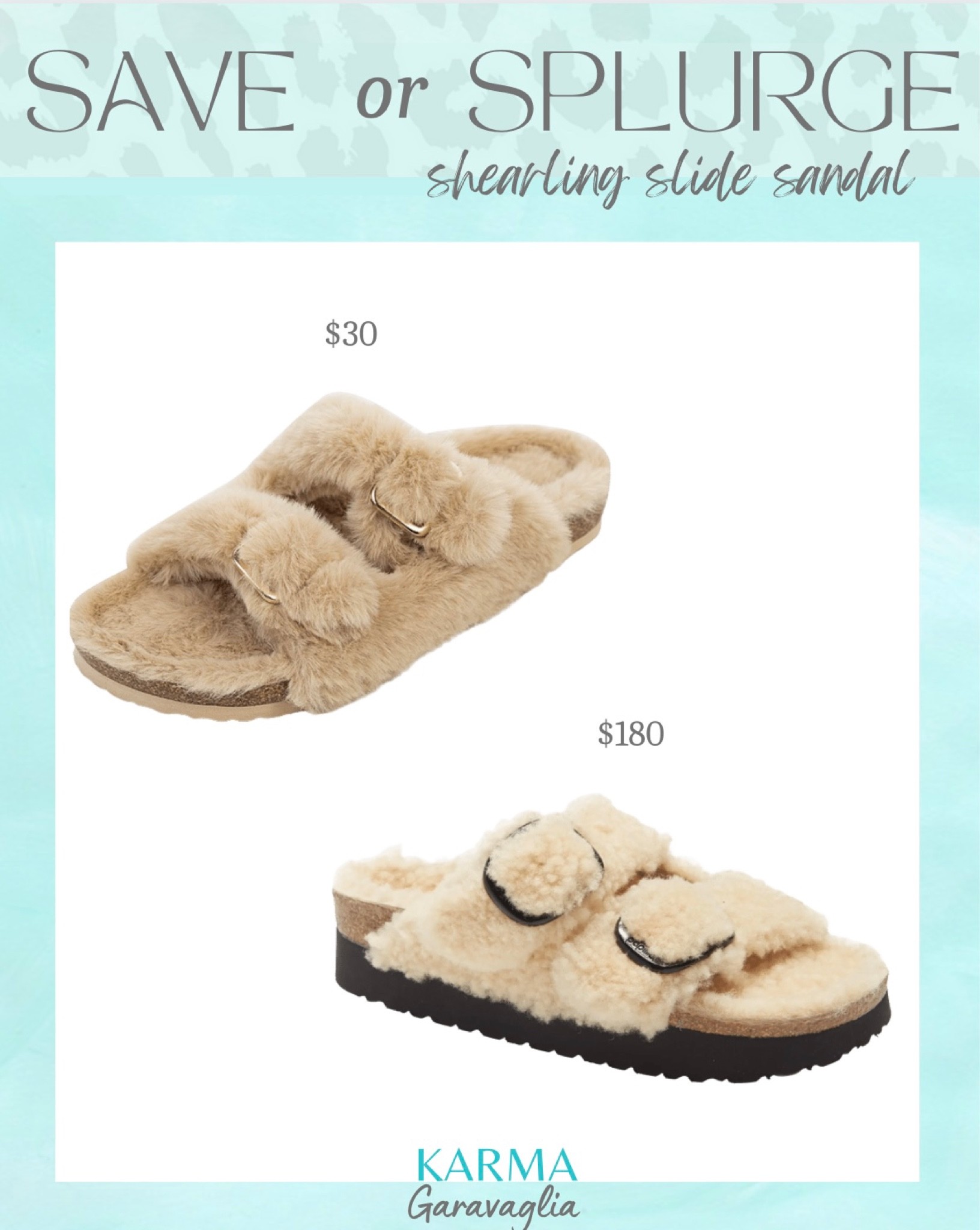 Save or Splurge, Birkenstocks, shearling slide sandal, Birkenstocks dupes, designer inspired dupes, #designerdupes #falloutfits #birkenstocks #birkenstocksdupes #shearlingsandals

Follow me @karmagaravaglia for more fashion finds, beauty faves, lifestyle, home decor, sales and more! So glad you’re here!! XO!!

#LTKSeasonal #LTKstyletip #LTKshoecrush