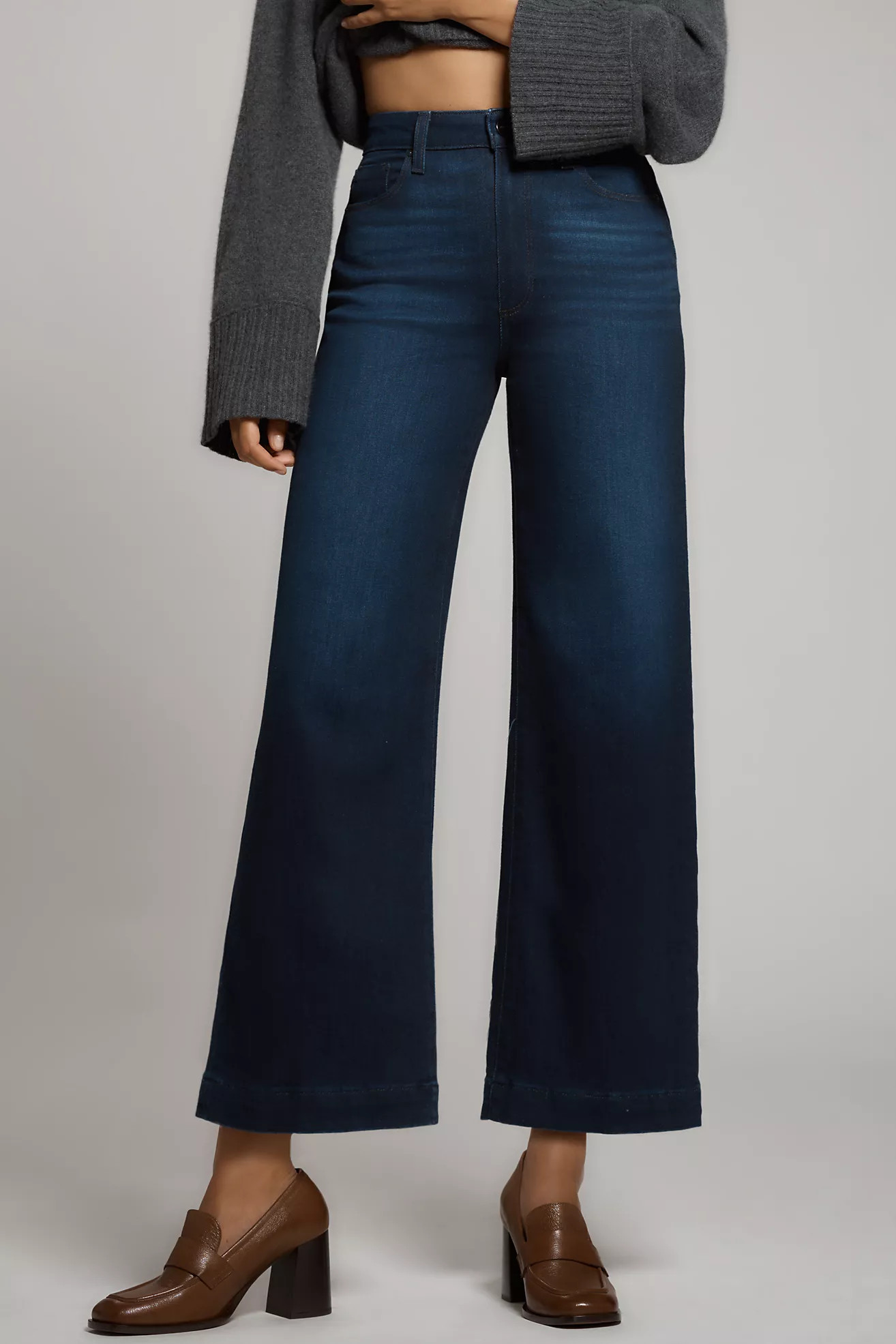 PAIGE Anessa High-Rise Wide-Leg Crop Jeans | Anthropologie (US)