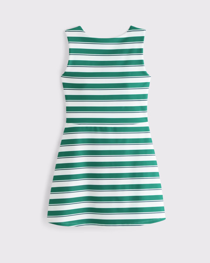 Abercrombie & Fitch Women's YPB sculptLUX Slash Mini Dress in Green Stripe - Size XXL PETITE | Abercrombie & Fitch (US)