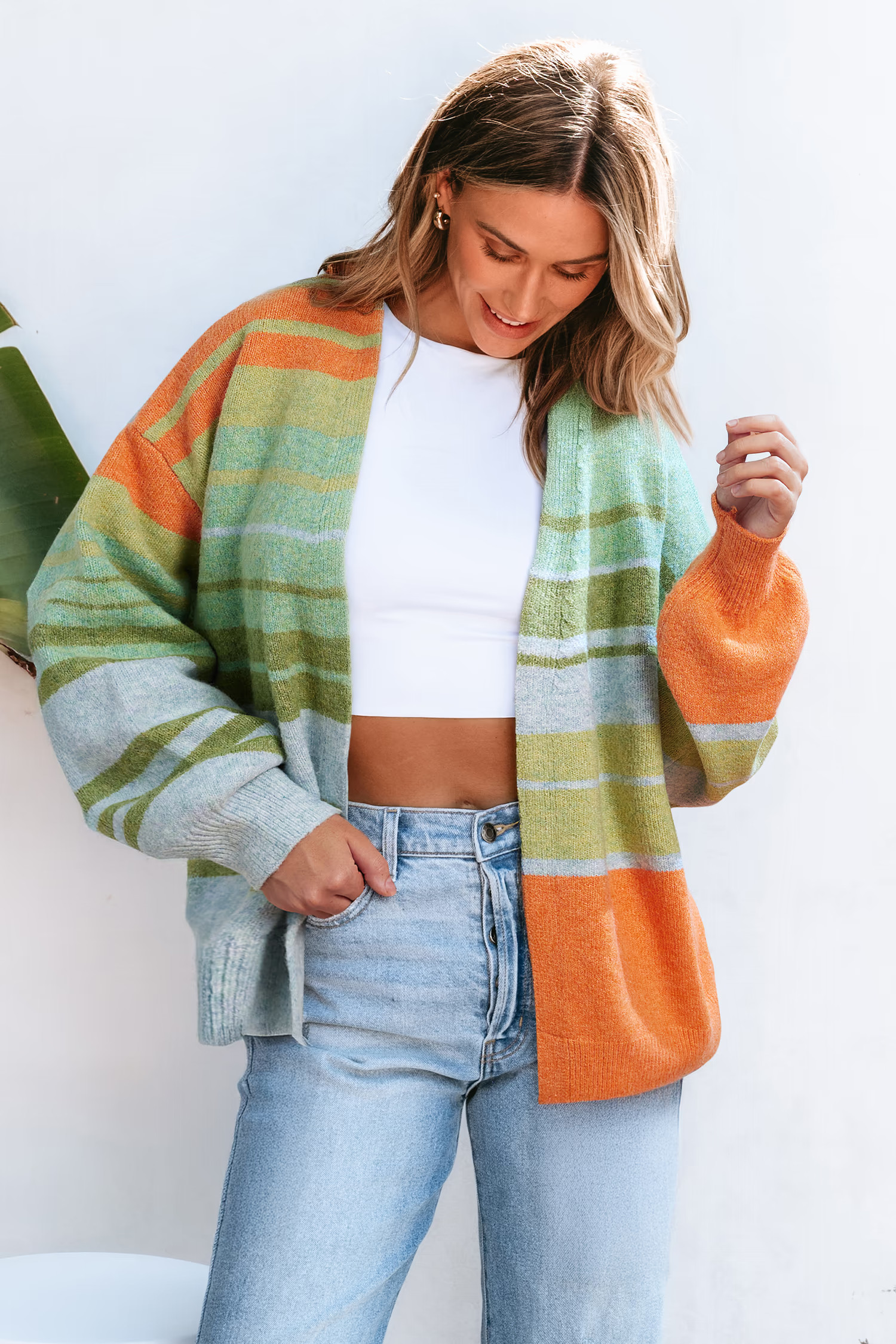 Glow Time Striped Cardigan | Cupshe US