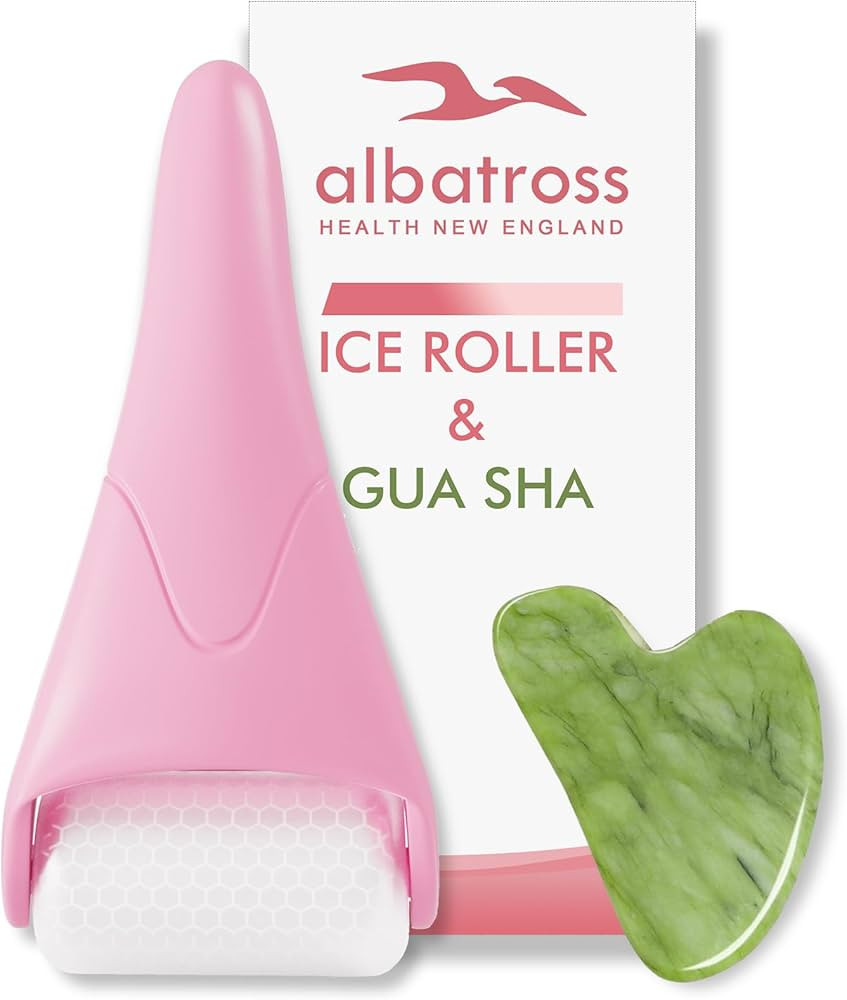 Albatross Health Ice Roller & Gua Sha Set, Skin Care for Face Wrinkles and Puffiness, Self Facial... | Amazon (US)