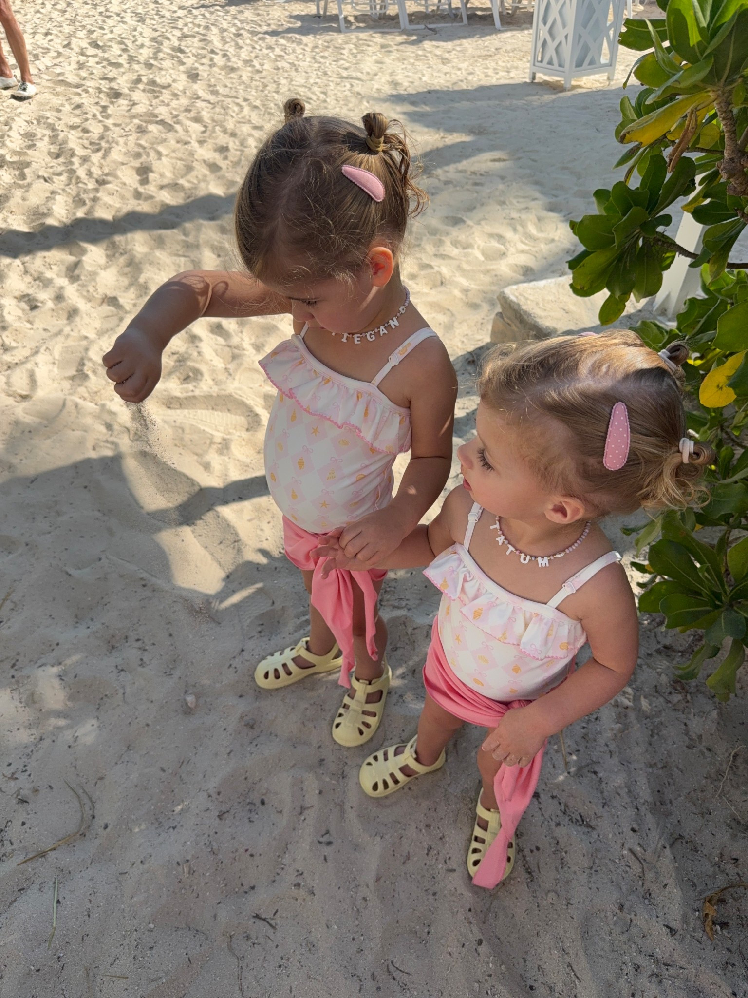 Found this amzn clip pack & they are so cute for amazon! weekend swim outfits again 🌸 butter yellow rubber sandals perfect for summertime! 💛 Necklaces are in the shortest length available on Etsy! 

#LTKSwim #LTKTravel #LTKKids
