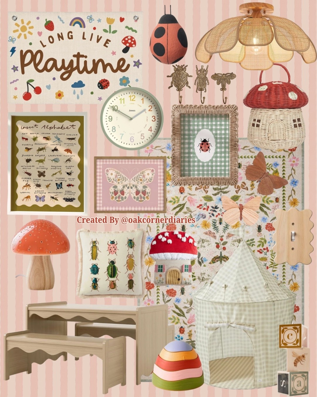 A playroom that feels like a little storybook come to life 🐞🍄🌿 Vintage-inspired bug decor, cozy textures, and timeless pieces that can grow with your child for years to come.

#playroom #playroomdecor #kidsdecor #whimsical #whimsicaldecor

#LTKKids #LTKHome #LTKBaby