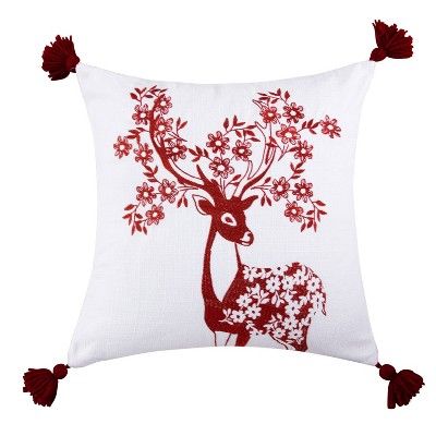 Villa Lugano Sleigh Bells Red Deer Pillow - by Levtex Home | Target