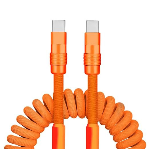 Curly Chubby New Spring Charge Cable Spiral Braid Fast Charging Cable Phones Tablet Coiled USB C ... | Amazon (US)