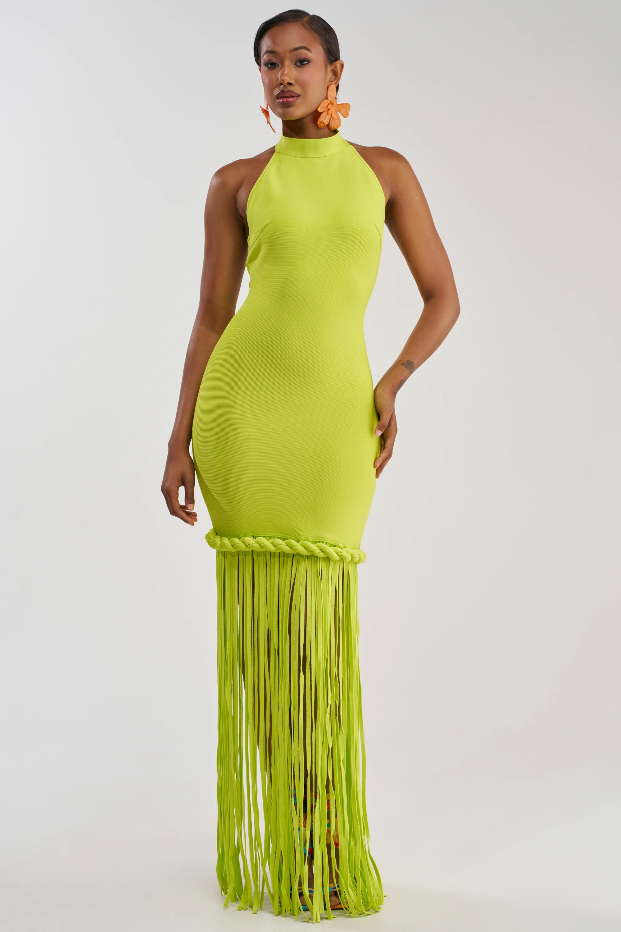 AKIRA Beach Then Club Maxi Dress In Lime | Size Small | AKIRA