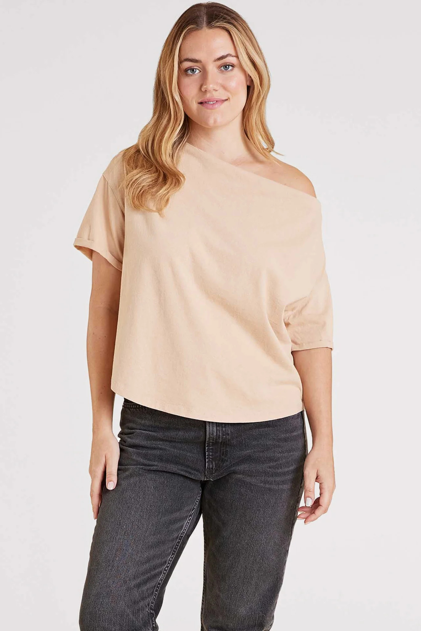 Vintage Cotton Off The Shoulder T-Shirt | Women\u2019s Off Shoulder Top \u2013 Vintage Cotton Boa... | nuuds