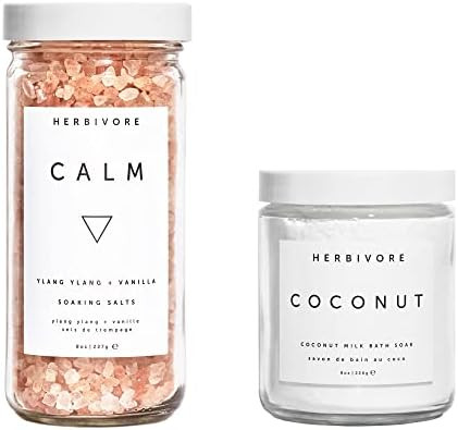 Herbivore Botanicals Luxurious Bath Duo – Coconut Bath Soak (8 oz) Bundle with Calm Soaking Sal... | Amazon (US)