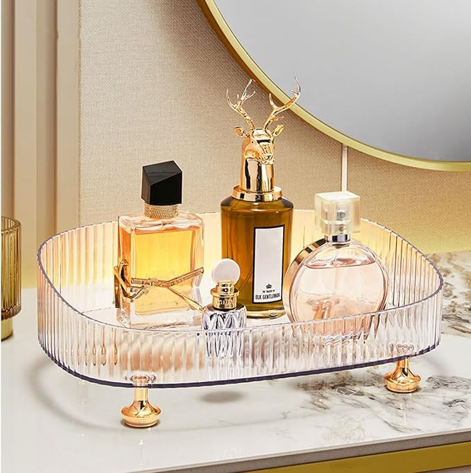 Makeup Perfume Organizer, Bathroom Vanity Tray, Decorative Dresser Tray, Countertop Organizer Tra... | Amazon (US)