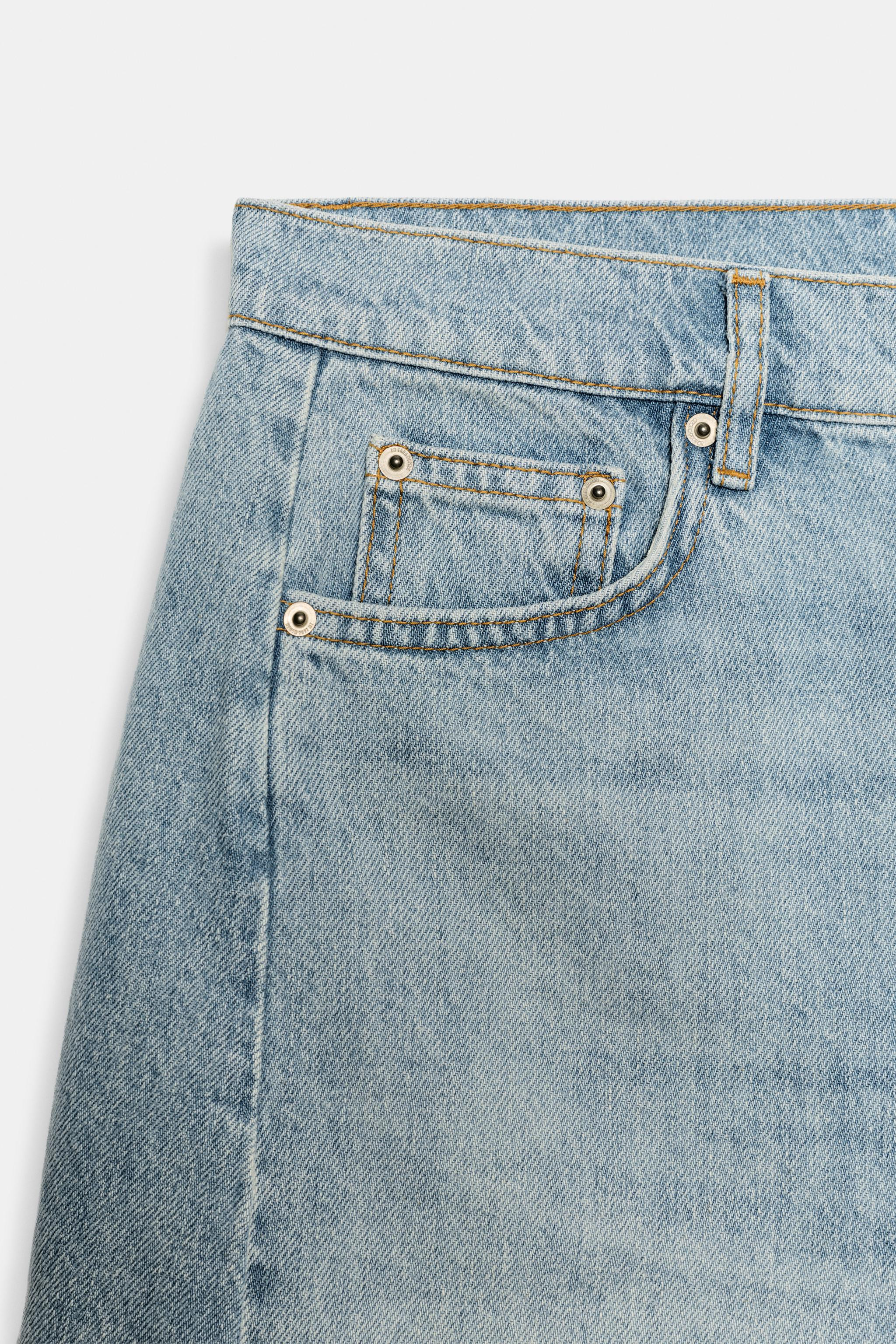 ZW COLLECTION RELAXED FIT MID-RISE DENIM SHORTS | Zara Canada