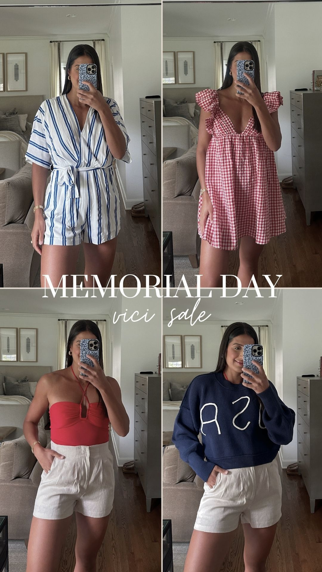 4 Memorial Day outfit ideas on sale🇺🇸 use code: GRACEW30 to save 30% on Vici!

memorial day, memorial day outfit ideas, sale, sale alert, sale finds, USA sweater, gingham dress, trouser shorts, jean shorts, striped shirt, romper, tall girl friendly, boy mom, Grace White, a Southern Drawl 

#LTKSeasonal #LTKSaleAlert #LTKFindsUnder100