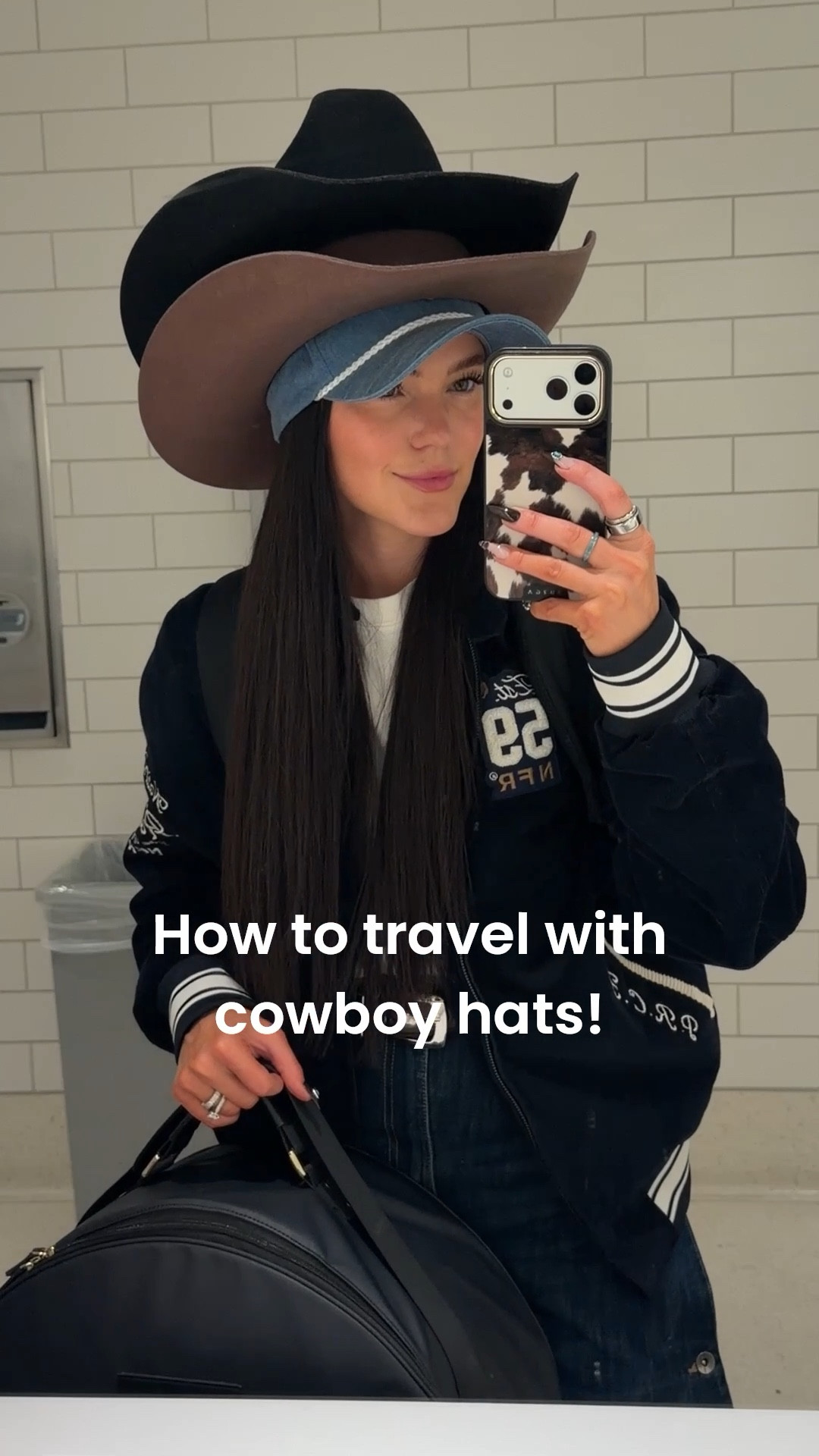 Use code “CARAK15” for a discount on bag and hats! ➡️ How to fly and travel with multiple cowboy hats! 2 in the hat bag and 2 on my head! 

#westernfashion #westernstyle #cowgirlboots #cowboyhat #travel #nfr #nfrstyle #nfrfashion #rodeofashion

#LTKGiftGuide #LTKHoliday #LTKdayinmylife