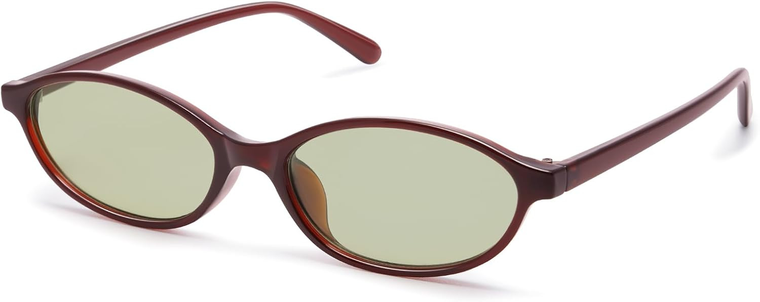 Retro Oval Sunglasses for Women Trendy Small 90s Style Vintage Narrow Cat Eye Frame GM9603 | Amazon (US)