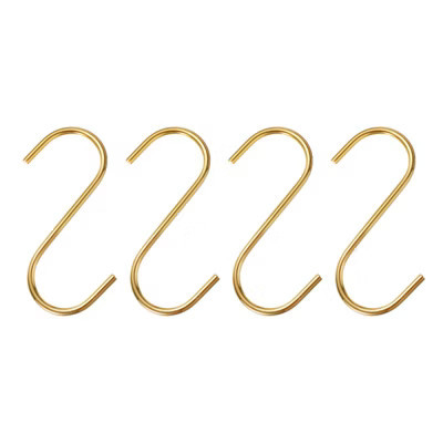 Unique Bargains High Manganese Steel Extra Long S Hooks and Hangers 4 Inch Gold Tone 4 Pcs | Target