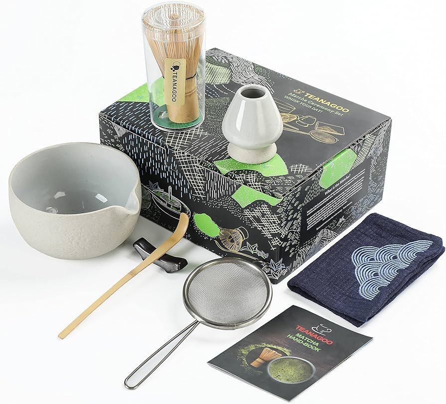 Japanese Tea Set (7pcs) Matcha Whisk Set Matcha Bowl with Pouring Spout Bamboo Matcha Whisk (chas... | Amazon (US)