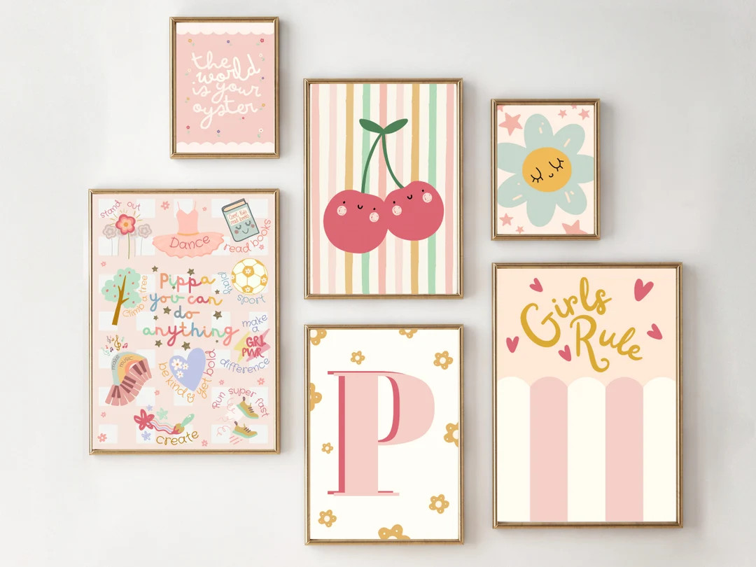 Set of Positive Affirmation Gallery Wall Prints for a Playroom, Girls Bedroom or Nursery (prints ... | Etsy (US)