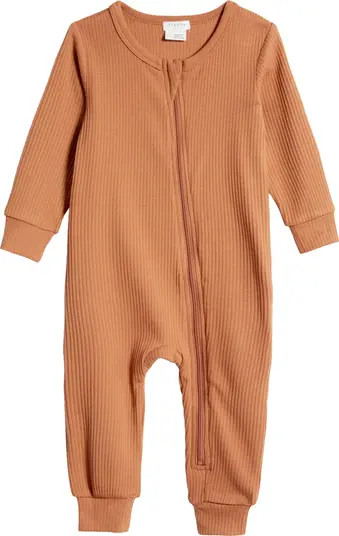 FIRSTS by Petit Lem Rib Zip Romper | Nordstrom | Nordstrom
