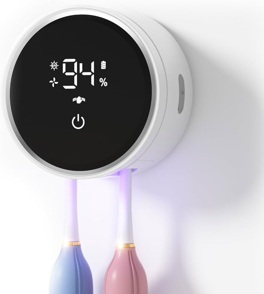 Toothbrush Sanitizer and Holder, Toothbrush Holders for Bathroom, Tooth Brush Wall-Mounted Cleane... | Amazon (US)