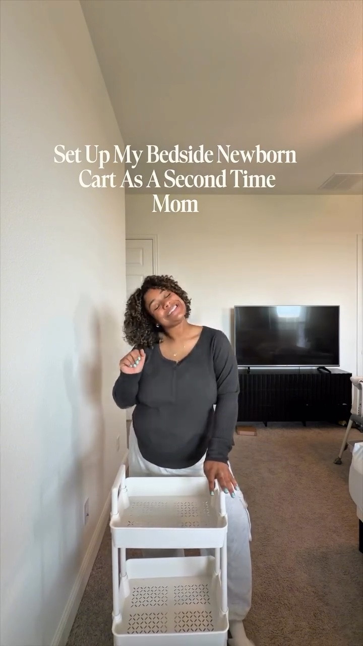 Did I forget anything?? My goal was simple and easy because with my last baby I filled my cart with so much junk!! #pregnancy #nesting #bedsidecart