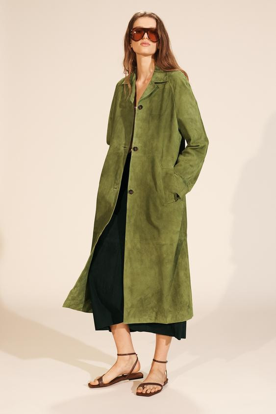 100% SUEDE LONG COAT LIMITED EDITION | Zara US