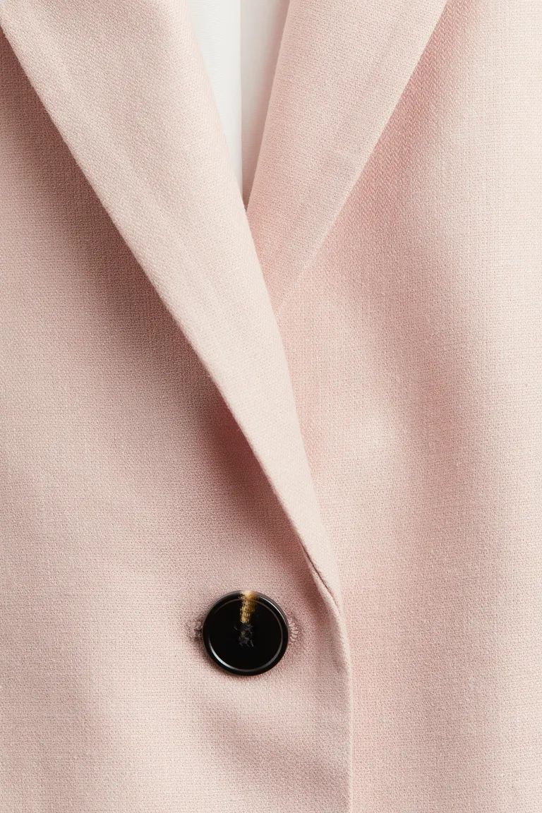 Linen-blend Blazer - Light pink - Ladies | H&M US | H&M (US + CA)