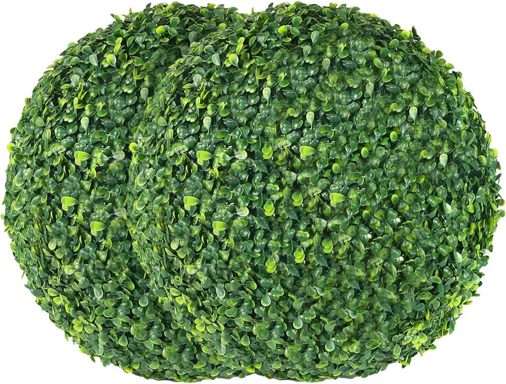 AILANDA 2 PCS 16'' Artificial Plant Topiary Ball for Outdoor, Faux Boxwood Balls Garden Spheres D... | Amazon (US)