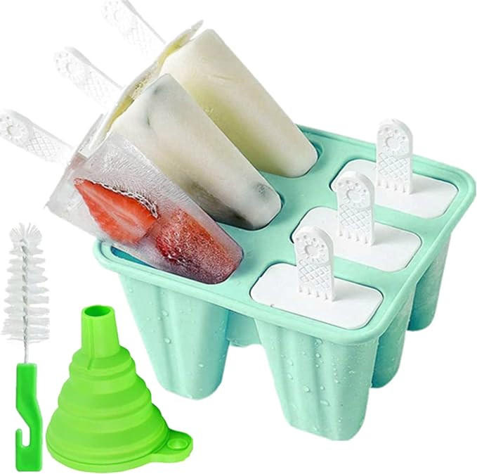 Popsicle Mould，Popsicle Molds 6 Pieces Silicone Ice Pop Molds BPA Free Popsicle Mold Reusable E... | Amazon (US)