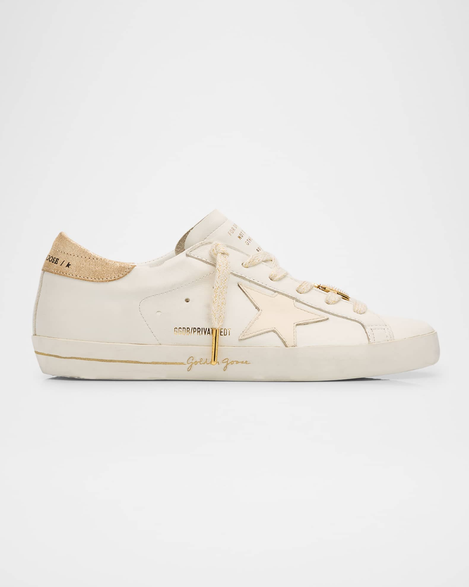 Super-Star Mixed Leather Charm Low-Top Sneakers | Neiman Marcus