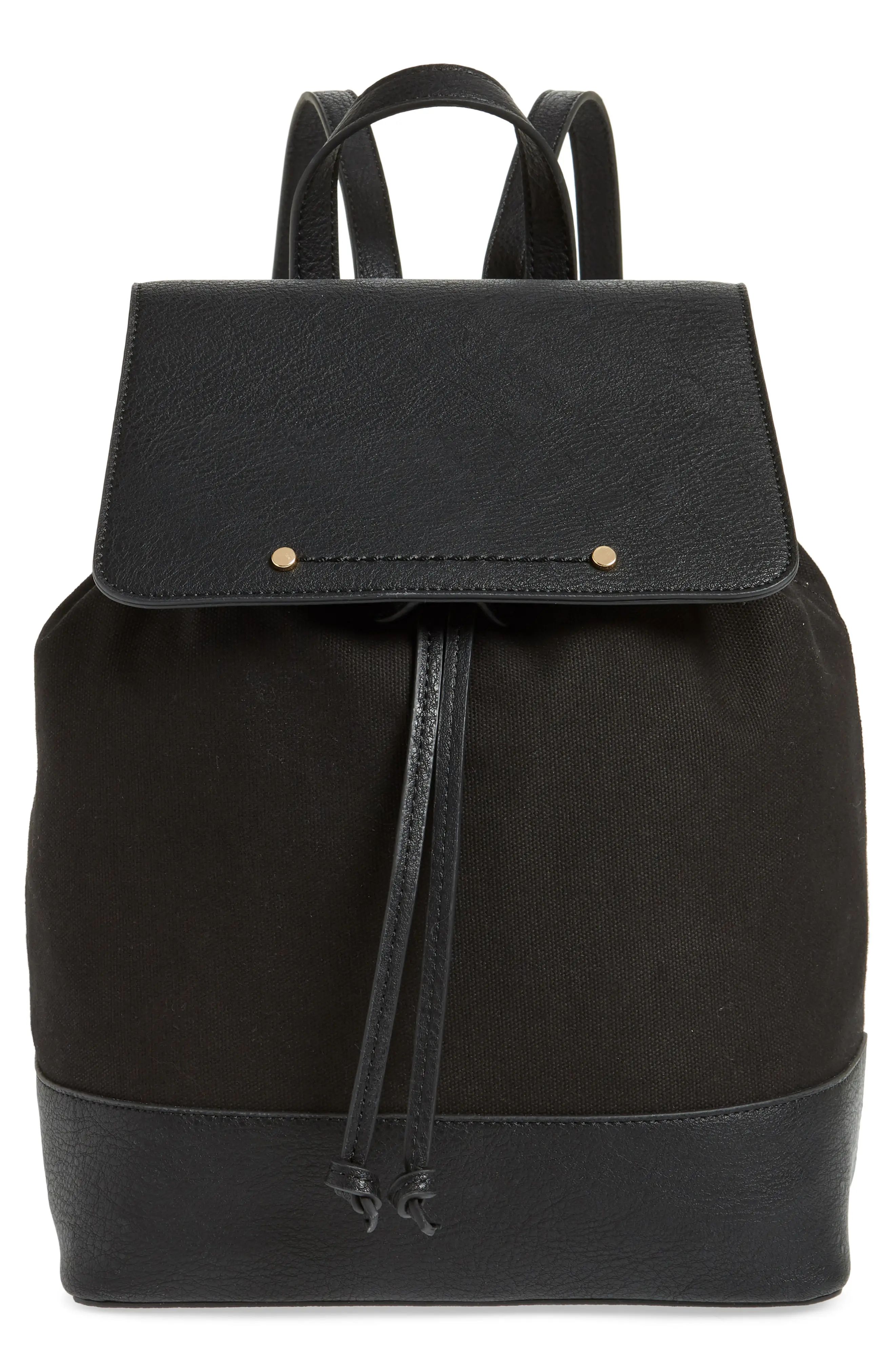 Sole Society Canvas & Faux Leather Backpack - | Nordstrom