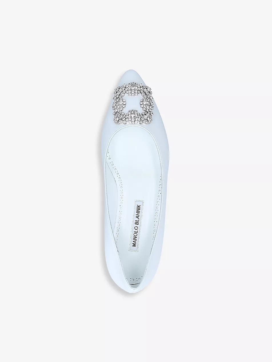 Hangisi crystal-embellished leather ballet flats | Selfridges