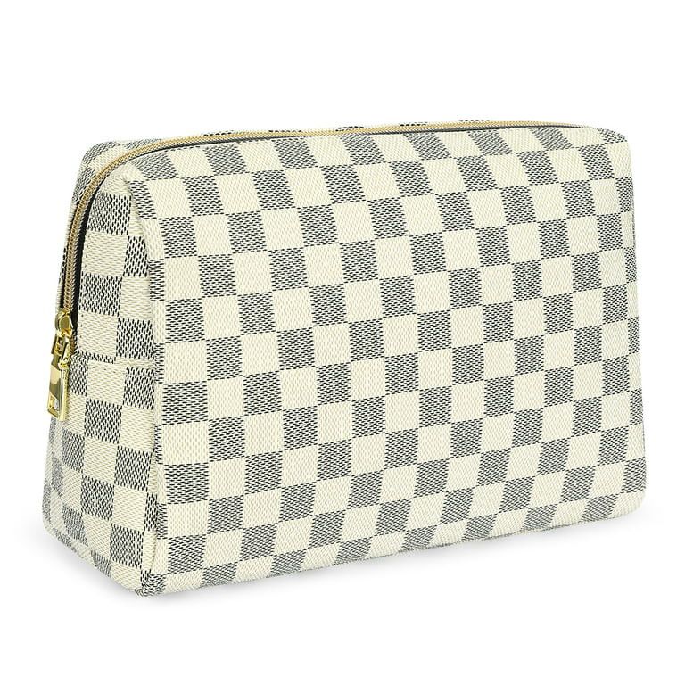 Aokur Makeup Bag Cosmetic Bag Travelling Checkered Designer Inspired Designer Dupe Bag Louis Vuitton | Walmart (US)