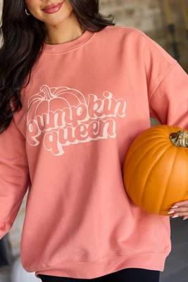 Pumpkin Queen Light Rust Graphic Sweatshirt | Pink Lily