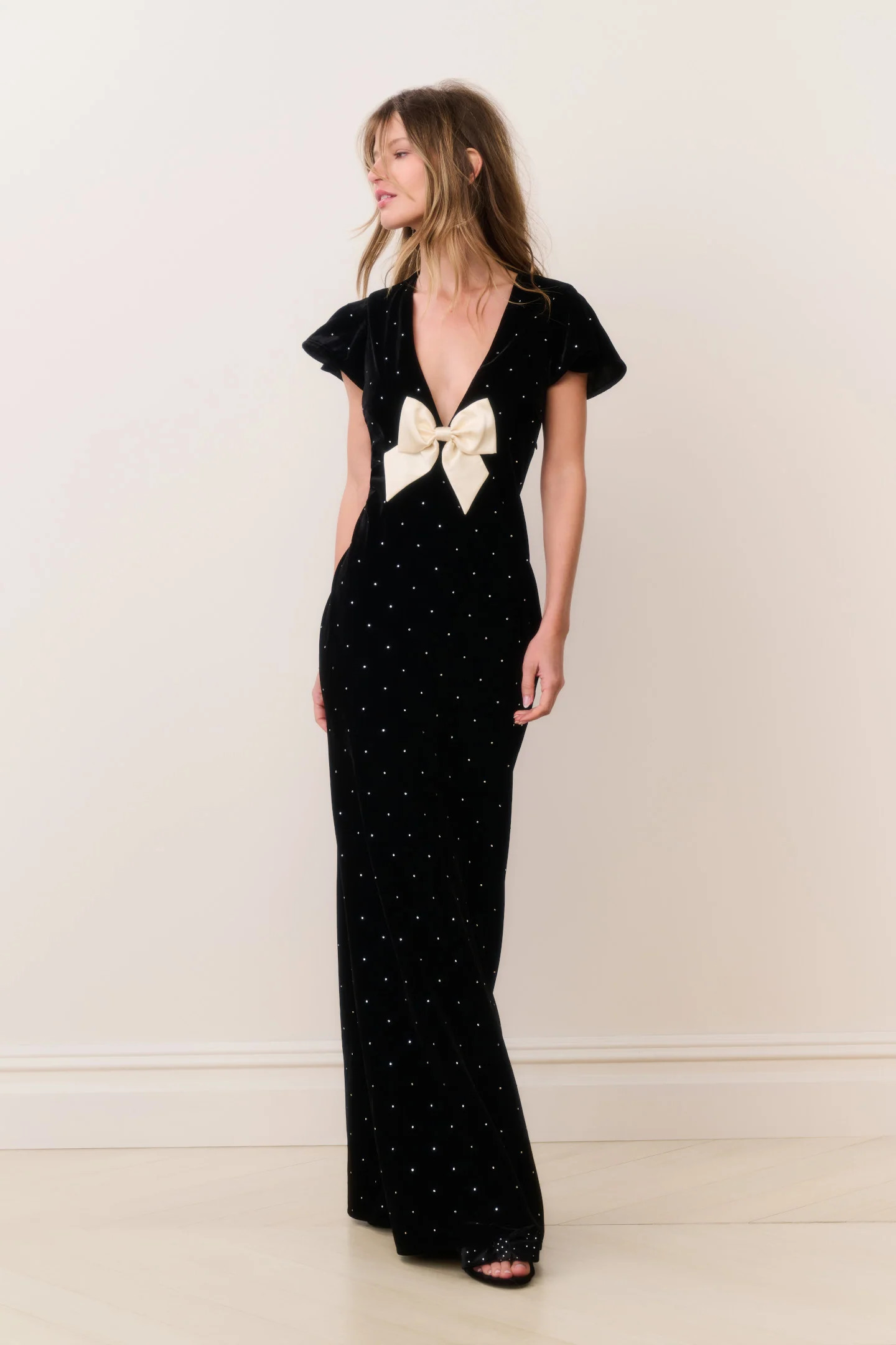 Melora Velvet Maxi Dress - BLACK / 00 | LoveShackFancy